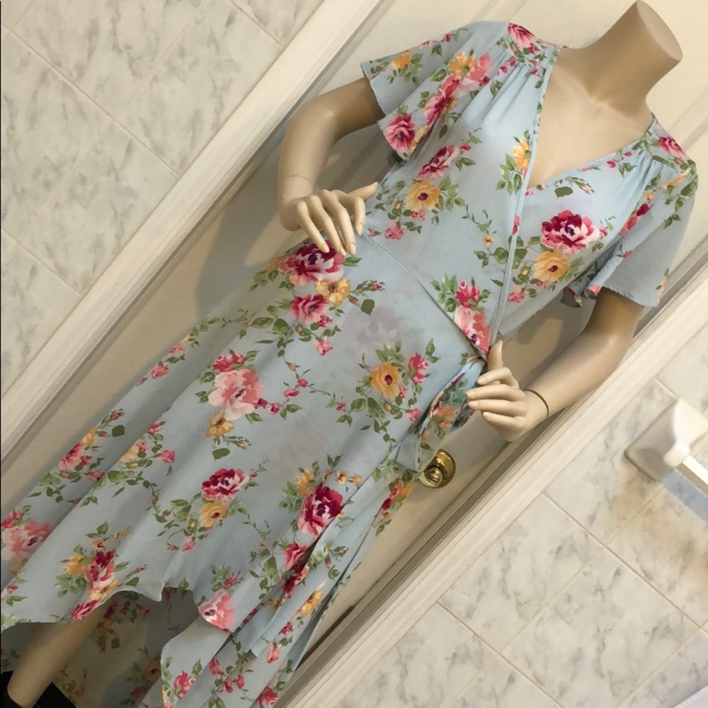 #52 FLORAL PRINT WRAP DRESS - Picture 5 of 9